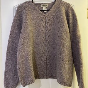 LL Bean lambswool v neck purple sweater